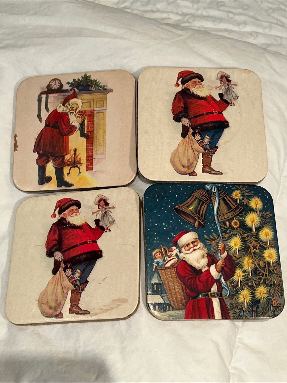 Vintage Christmas Coasters - Set of 4